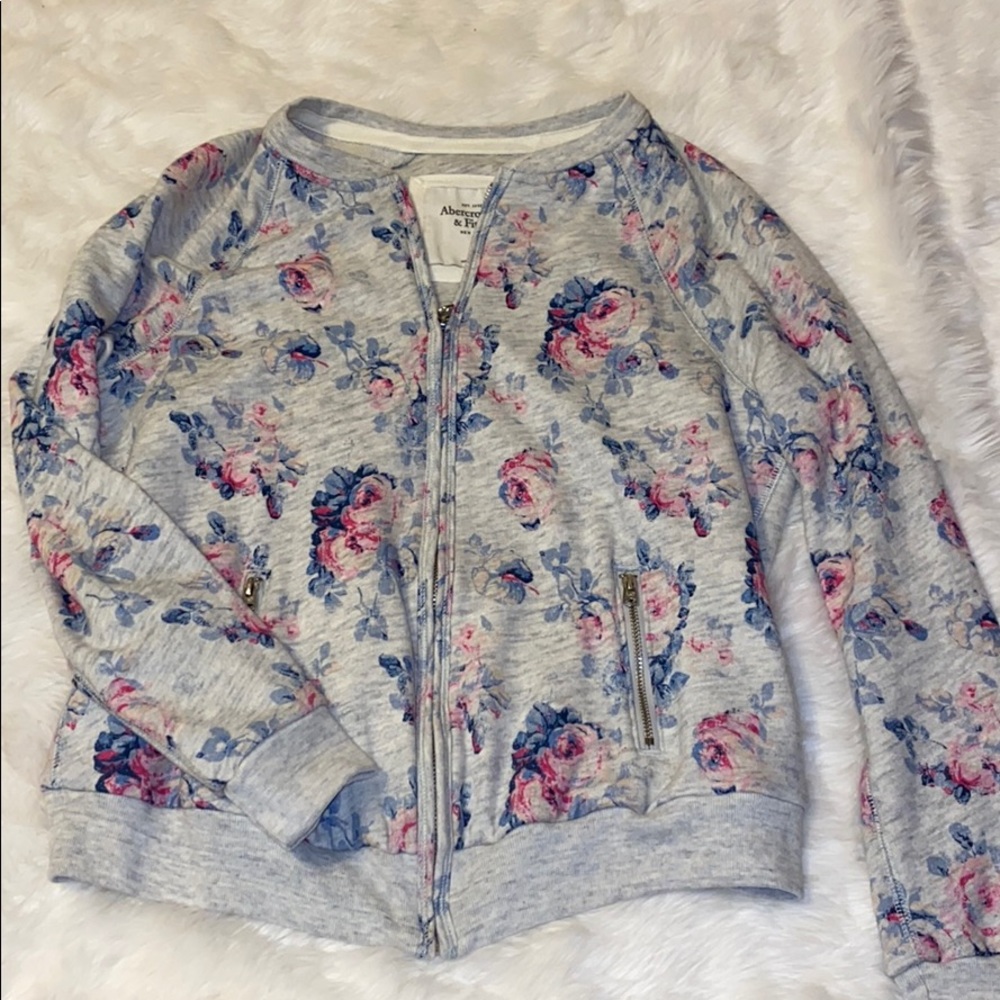 Abercrombie zip up floral jacket